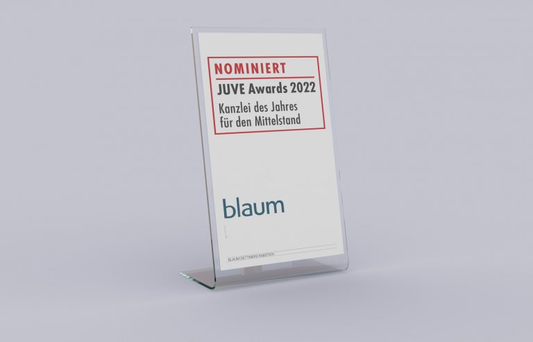JUVE Awards 2022 Nominierung für Kanzlei blaum